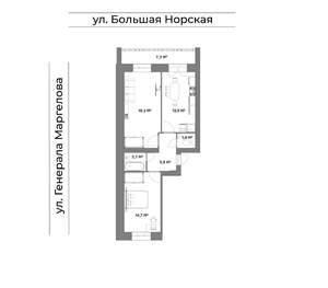 2-к квартира, строящийся дом, 60м2, 5/5 этаж