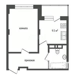 1-к квартира, сданный дом, 39м2, 4/10 этаж