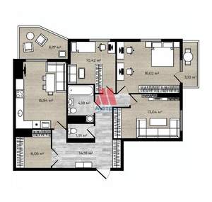 3-к квартира, вторичка, 87м2, 5/18 этаж