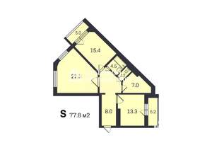 2-к квартира, вторичка, 78м2, 10/10 этаж