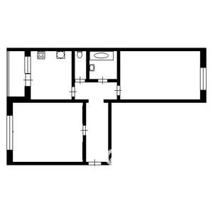 2-к квартира, вторичка, 52м2, 1/5 этаж