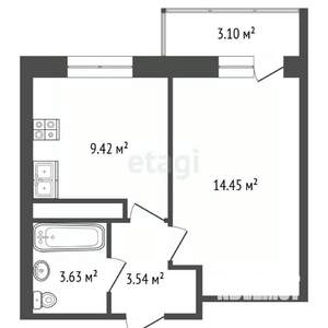 1-к квартира, вторичка, 32м2, 13/19 этаж