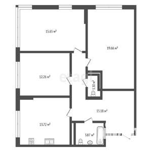 3-к квартира, вторичка, 82м2, 3/25 этаж