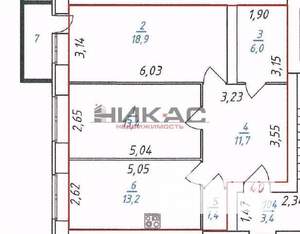 2-к квартира, вторичка, 65м2, 3/4 этаж