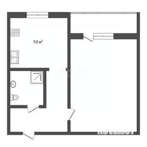 1-к квартира, вторичка, 33м2, 1/9 этаж