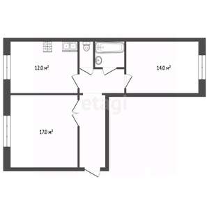 2-к квартира, вторичка, 60м2, 2/4 этаж