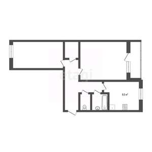 2-к квартира, вторичка, 56м2, 5/9 этаж