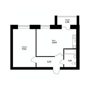 1-к квартира, вторичка, 49м2, 3/5 этаж