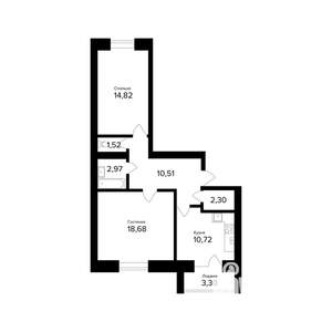 2-к квартира, вторичка, 63м2, 3/5 этаж