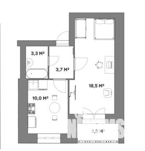 1-к квартира, вторичка, 37м2, 4/6 этаж