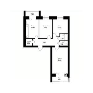3-к квартира, вторичка, 81м2, 1/5 этаж