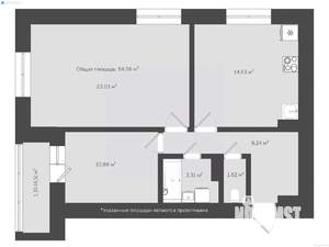 2-к квартира, сданный дом, 73м2, 12/18 этаж