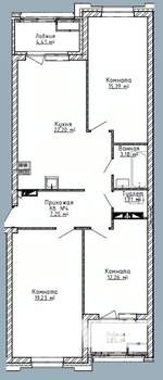 3-к квартира, сданный дом, 83м2, 3/7 этаж