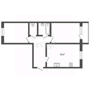 2-к квартира, вторичка, 52м2, 9/11 этаж