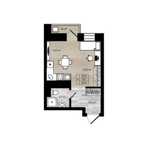 Студия квартира, вторичка, 24м2, 9/12 этаж