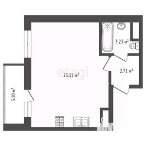 Студия квартира, вторичка, 30м2, 6/18 этаж