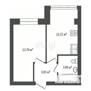 1-к квартира, вторичка, 33м2, 5/12 этаж