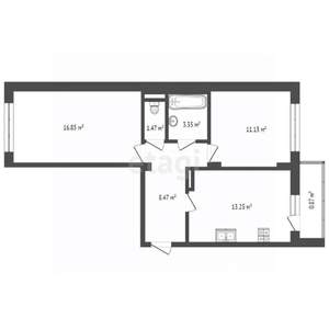 2-к квартира, вторичка, 55м2, 3/10 этаж