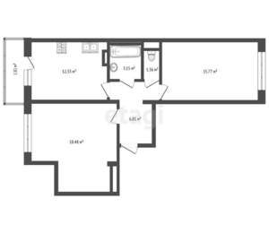 2-к квартира, вторичка, 60м2, 5/17 этаж