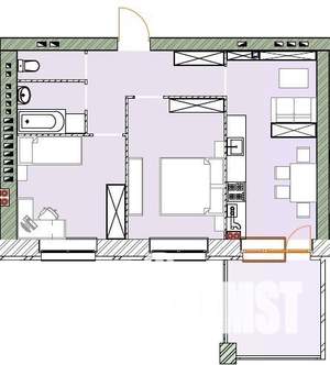 2-к квартира, вторичка, 62м2, 4/4 этаж