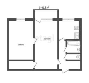 2-к квартира, вторичка, 41м2, 3/5 этаж