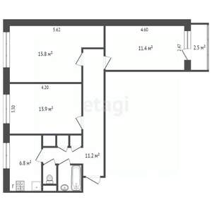 3-к квартира, вторичка, 63м2, 4/9 этаж