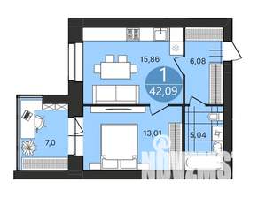 1-к квартира, вторичка, 42м2, 3/4 этаж