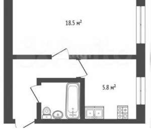 Студия квартира, вторичка, 22м2, 1/9 этаж