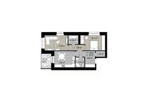 2-к квартира, строящийся дом, 67м2, 1/4 этаж