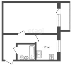 1-к квартира, вторичка, 33м2, 8/9 этаж