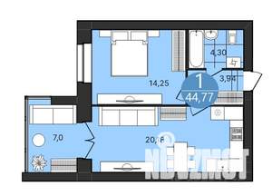 1-к квартира, вторичка, 45м2, 3/4 этаж
