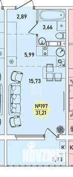 Студия квартира, вторичка, 31м2, 5/9 этаж