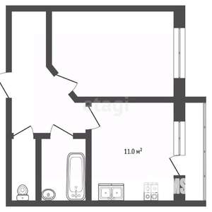 1-к квартира, вторичка, 44м2, 8/9 этаж