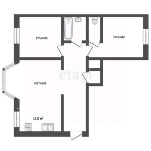 3-к квартира, вторичка, 69м2, 3/5 этаж