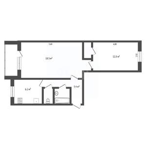 2-к квартира, вторичка, 44м2, 4/5 этаж