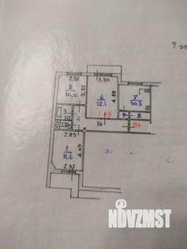 3-к квартира, вторичка, 65м2, 9/10 этаж