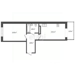 1-к квартира, вторичка, 42м2, 4/17 этаж