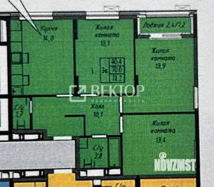 3-к квартира, сданный дом, 69м2, 8/17 этаж