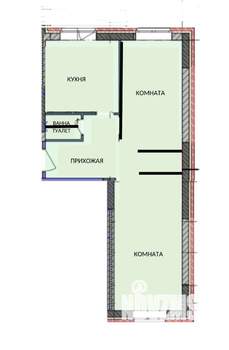 2-к квартира, вторичка, 46м2, 1/5 этаж
