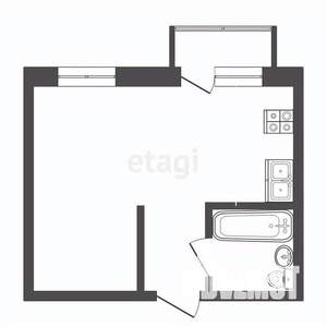 1-к квартира, вторичка, 44м2, 6/10 этаж
