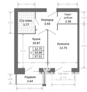 1-к квартира, строящийся дом, 38м2, 4/5 этаж