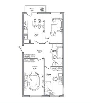 3-к квартира, вторичка, 67м2, 5/18 этаж