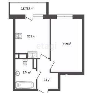 1-к квартира, вторичка, 31м2, 5/15 этаж