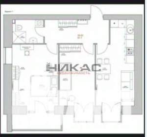 2-к квартира, вторичка, 61м2, 3/6 этаж