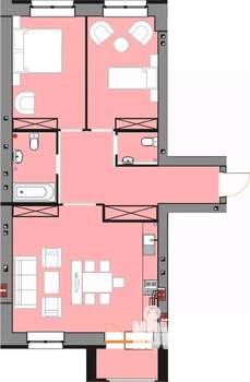 2-к квартира, сданный дом, 79м2, 1/4 этаж