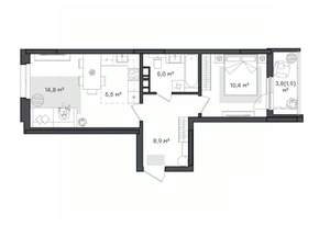 1-к квартира, вторичка, 47м2, 3/9 этаж