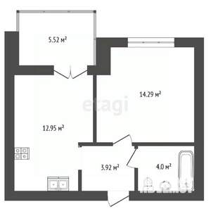 1-к квартира, вторичка, 38м2, 3/9 этаж