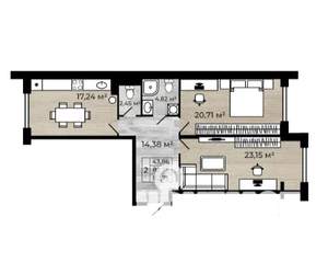 2-к квартира, строящийся дом, 83м2, 1/8 этаж