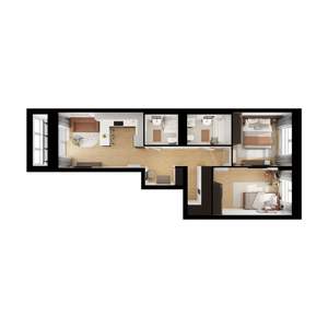 2-к квартира, вторичка, 61м2, 6/17 этаж