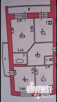 3-к квартира, вторичка, 82м2, 7/9 этаж
